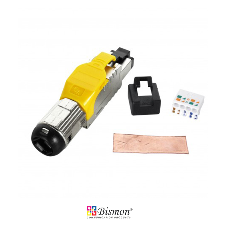 Cat.6A Toolless Termination plug shielded (Yellow color)